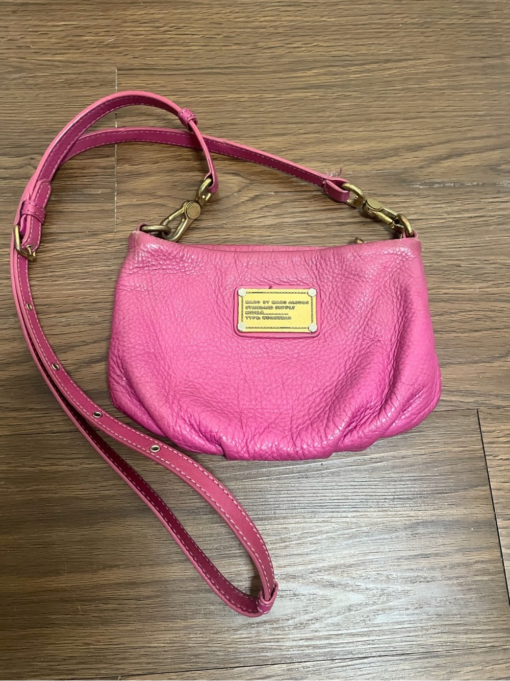 Marc by Marc Jacobs Classic Q Percy Pink Leather Crossbody Bag Y2K